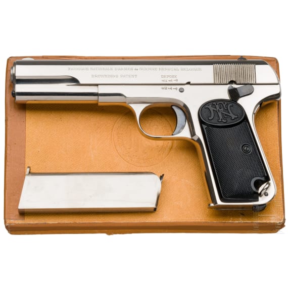 FN Mod. 1903, nickel plated, as new in box