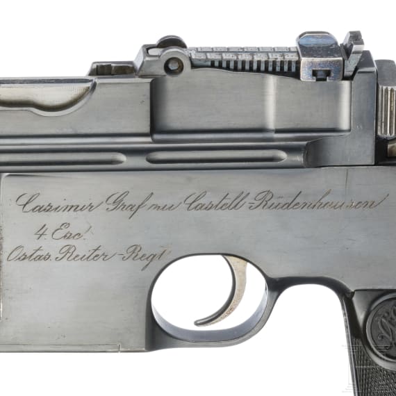 Mauser C 96 Mod. 1900 "Flatside", milit&auml;rische Geschenkwaffe