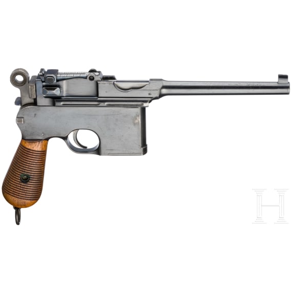 Mauser C 96 "Early Flatside" (Mod. 1900), USA, with shoulder stock