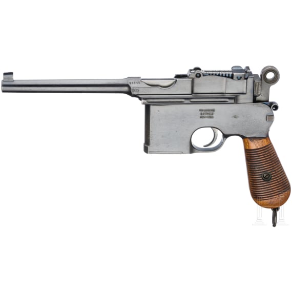 Mauser C 96 "Early Flatside" (Mod. 1900), USA, with shoulder stock