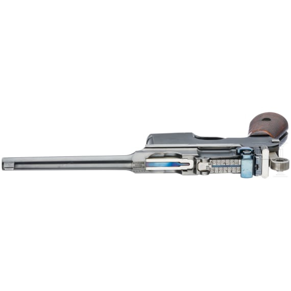 A Mauser C 96, "Late Flatside", USA, with shoulder stock