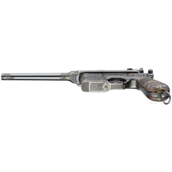 A factory engraved Mauser C 96, "Prewar Commercial", cased