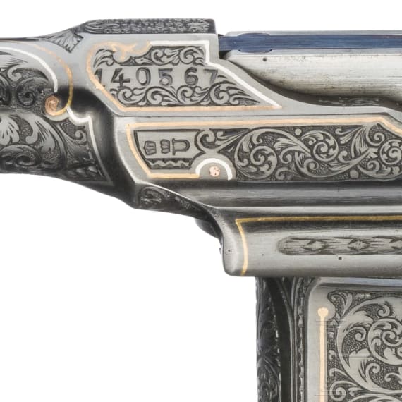A factory engraved Mauser C 96, "Prewar Commercial", cased