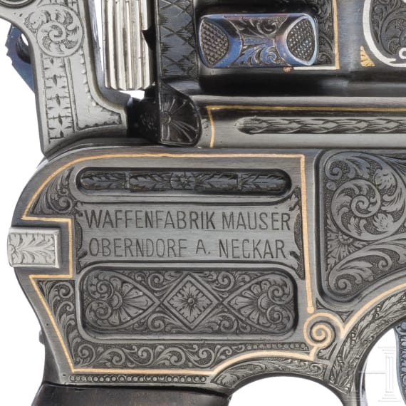 A factory engraved Mauser C 96, "Prewar Commercial", cased