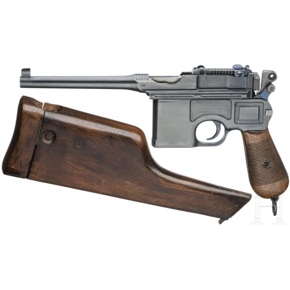 A Mauser C 96, "Prewar Commercial", with shoulder stock; Imperial Army