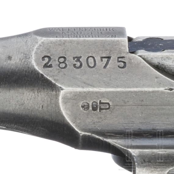 Mauser C 96, "Wartime Commercial", with shoulder stock and leather harness