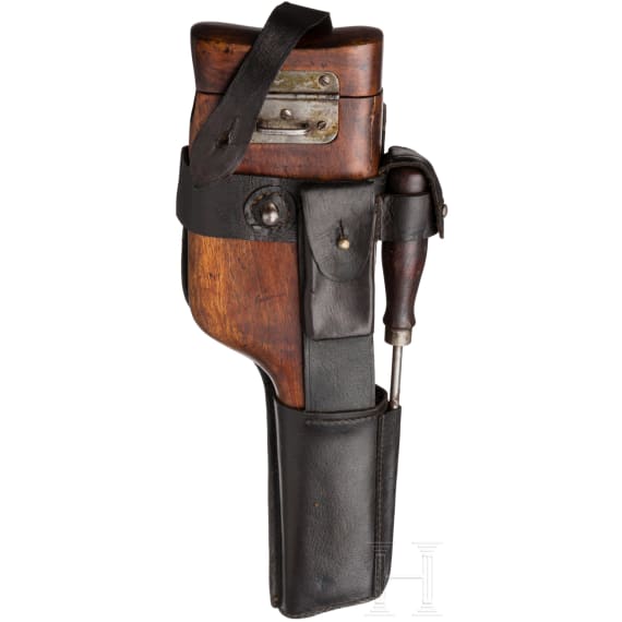 Mauser C 96, "Wartime Commercial", with shoulder stock and leather harness