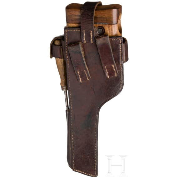 Mauser C 96, "Wartime Commercial", with shoulder stock and leather harness