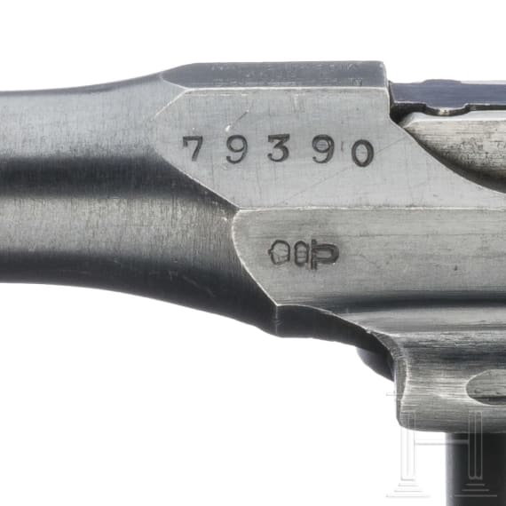 A Mauser C 96/16 with matching shoulder stock and leather harness,