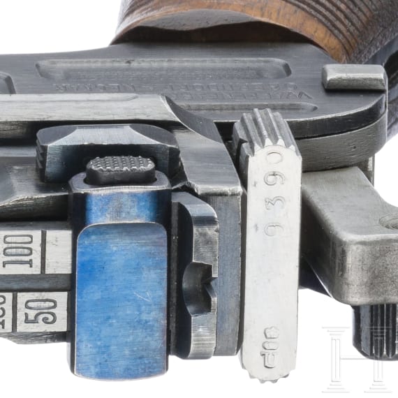 A Mauser C 96/16 with matching shoulder stock and leather harness,