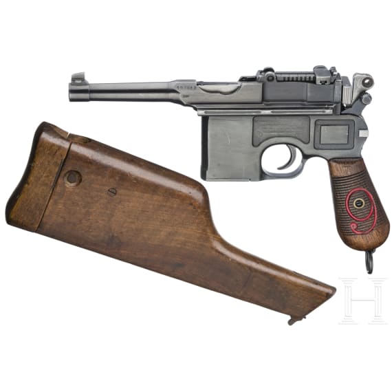 Mauser C 96 "Luger-Barreled 1920 Rework", with shoulder stock