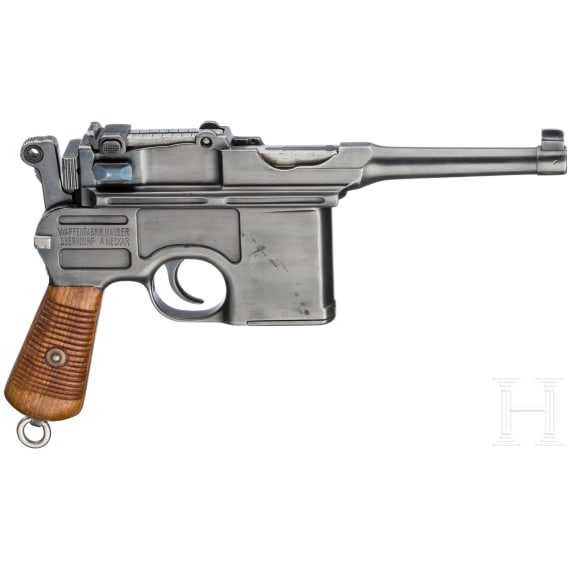 Mauser C 96, "Early Postwar Bolo", with shoulder stock and harness