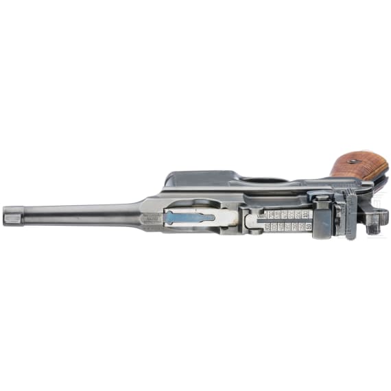 Mauser C 96, "Early Postwar Bolo", with shoulder stock and harness