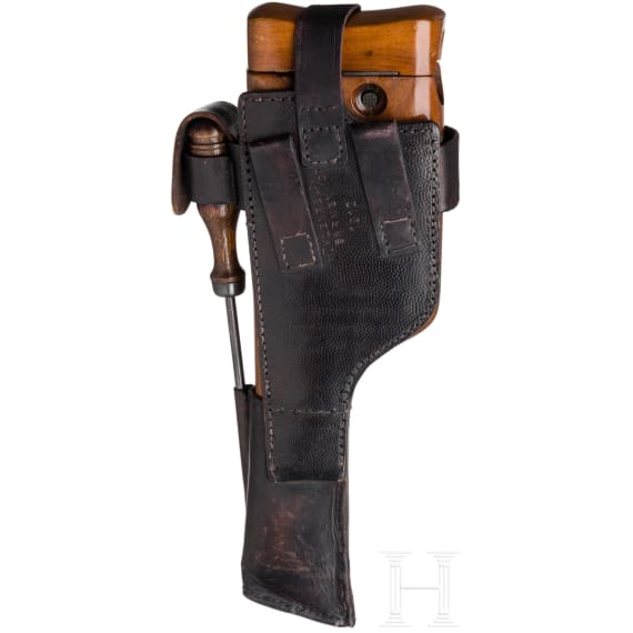 Mauser C 96, "Early Postwar Bolo", with shoulder stock and harness