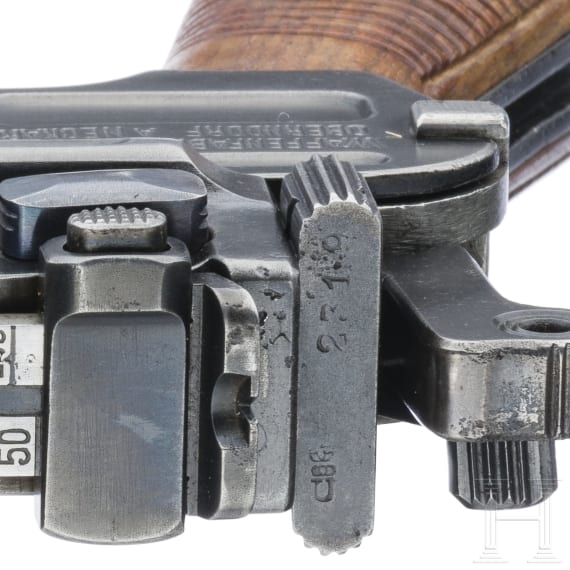 Mauser C 96, "Early Postwar Bolo", with shoulder stock and harness