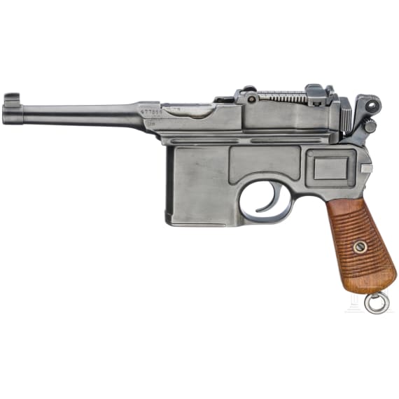 Mauser C 96, "Early Postwar Bolo", with shoulder stock and harness