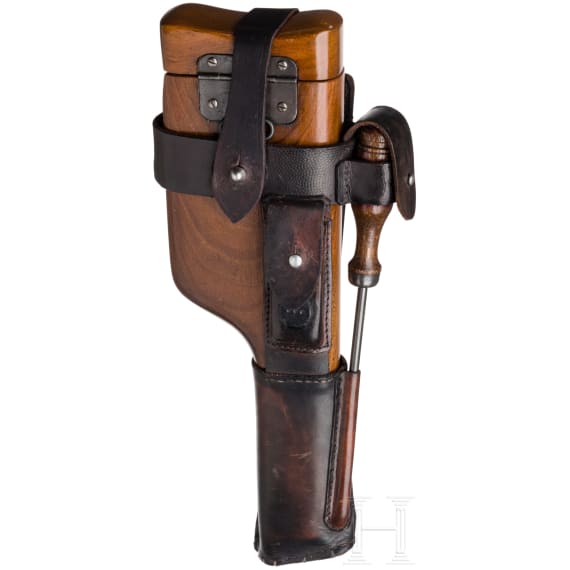 Mauser C 96, "Early Postwar Bolo", with shoulder stock and harness