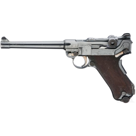 A Luger pistol Mod. 04 (1906) by DWM, 1st pattern ("non altered safety"), with holster