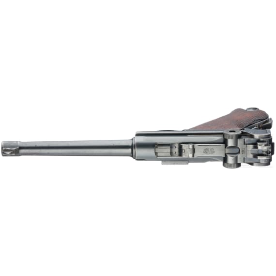A Luger pistol Mod. 04 (1906) by DWM, with shoulder stock and holster, Torpedo-Division