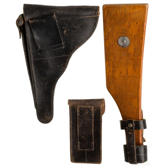 A Luger pistol Mod. 04 (1906) by DWM, with shoulder stock and holster, Torpedo-Division