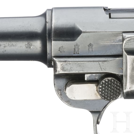A Luger pistol Mod. 04 (1906) by DWM, with shoulder stock and holster, Torpedo-Division