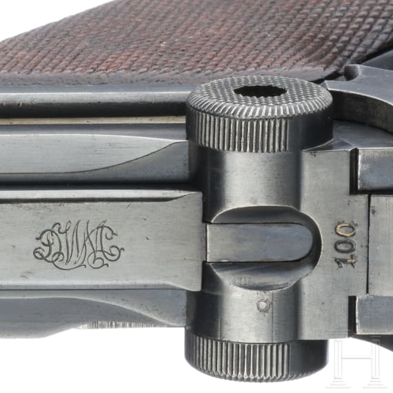 A Luger pistol Mod. 04 (1906) by DWM, with shoulder stock and holster, Torpedo-Division