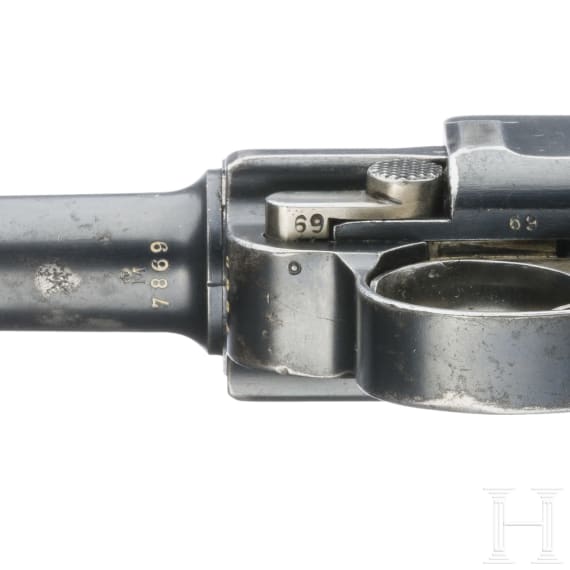 A Luger pistol Mod. 04 (1906) by DWM, with shoulder stock and holster, Torpedo-Division
