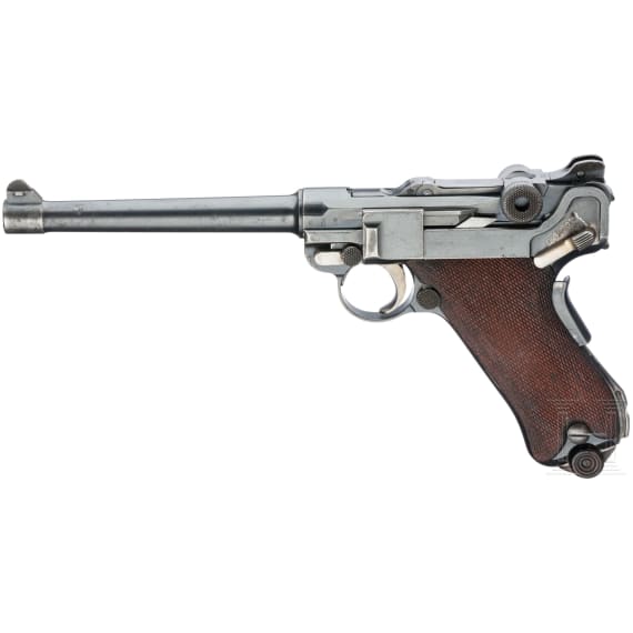 A Luger pistol Mod. 04 (1906) by DWM, with shoulder stock and holster, Torpedo-Division