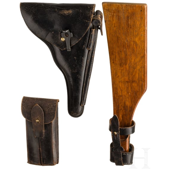 A Luger pistol Mod. 04 (1906) by DWM, with shoulder stock and holster, Torpedo-Division