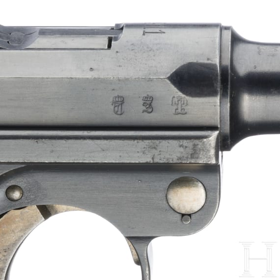 A Luger pistol by DWM, 1911, no hold-open, with holster