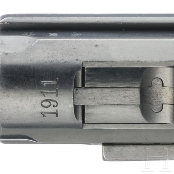A Luger pistol by DWM, 1911, no hold-open, with holster