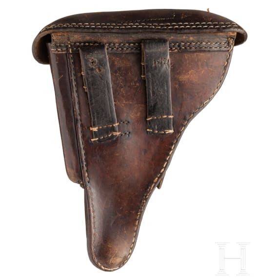 Pistole 08, DWM 1911, ohne Kammerfang, Bayern, mit Koffertasche