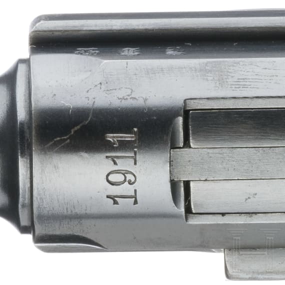 Pistole 08, DWM 1911, ohne Kammerfang, Bayern, mit Koffertasche