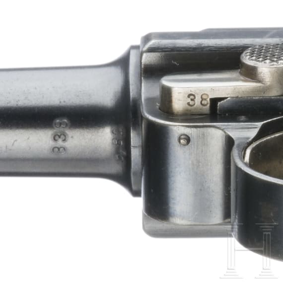 Pistole 08, DWM 1911, ohne Kammerfang, Bayern, mit Koffertasche
