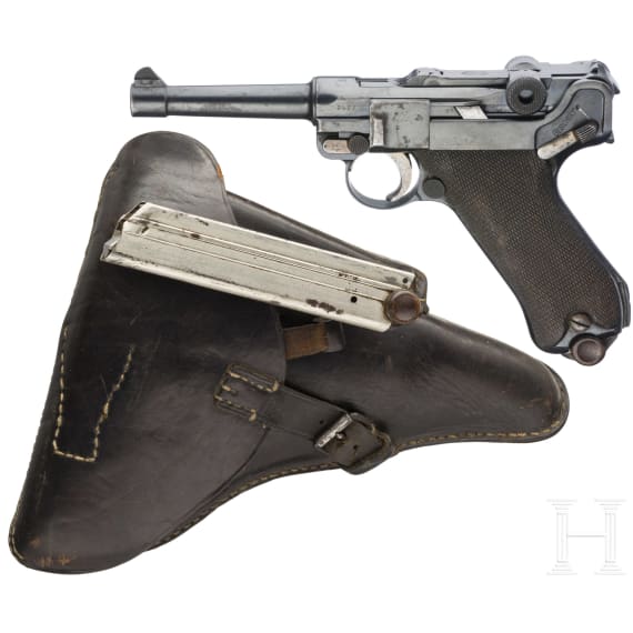 A Luger pistol by DWM, 1912, with holster