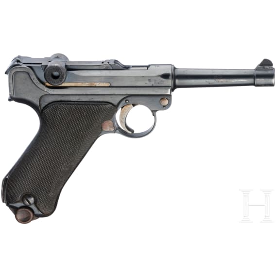 A Luger pistol by DWM, 1912, with holster
