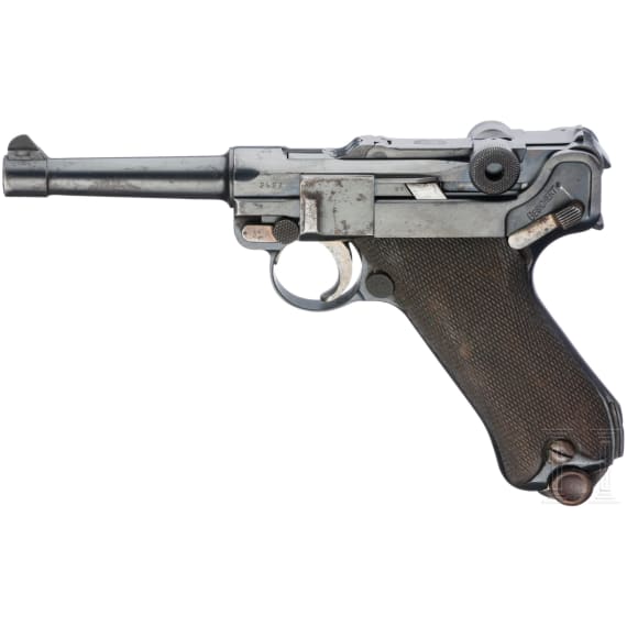 A Luger pistol by DWM, 1912, with holster