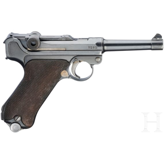 A Luger pistol by DWM, 1914, police, with holster