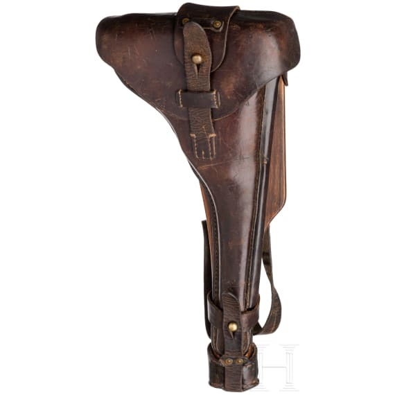 An Artillery Luger by DWM, 1914, "EWB" marking, with shoulder stock and holster