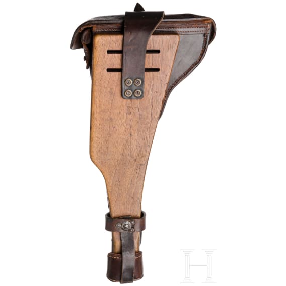 An Artillery Luger by DWM, 1915, with shoulder stock and holster