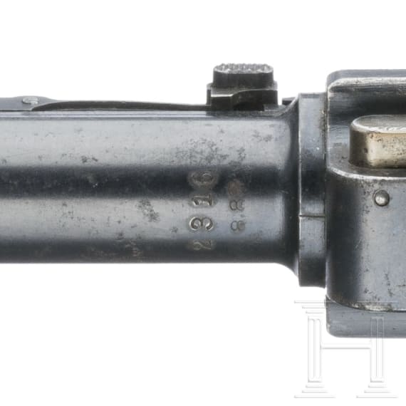 An Artillery Luger by DWM, 1915, with shoulder stock and holster