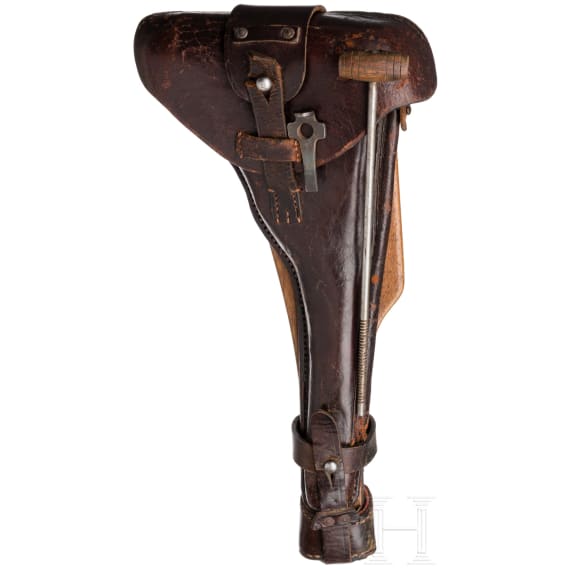 An Artillery Luger by DWM, 1915, with shoulder stock and holster