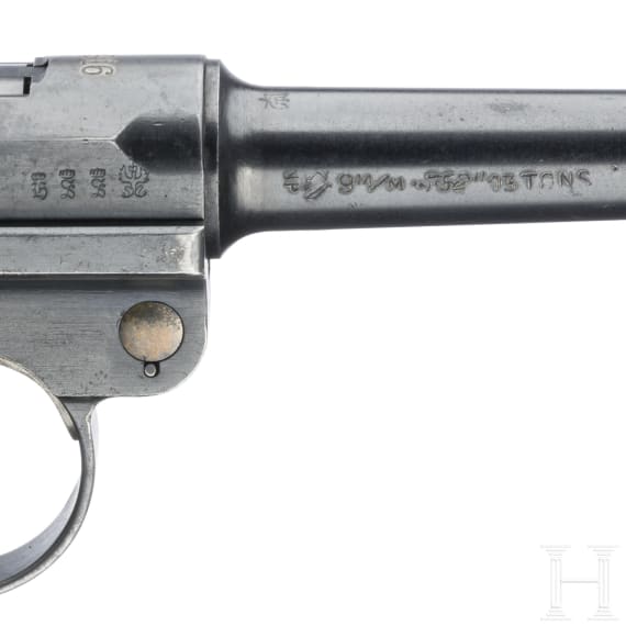 A Luger pistol by DWM, 1916, with holster
