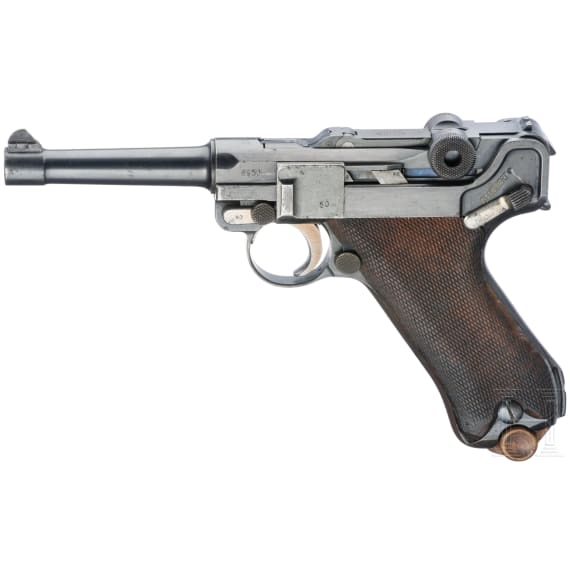 A Luger pistol by DWM, 1916, sniper group of a machine gun company