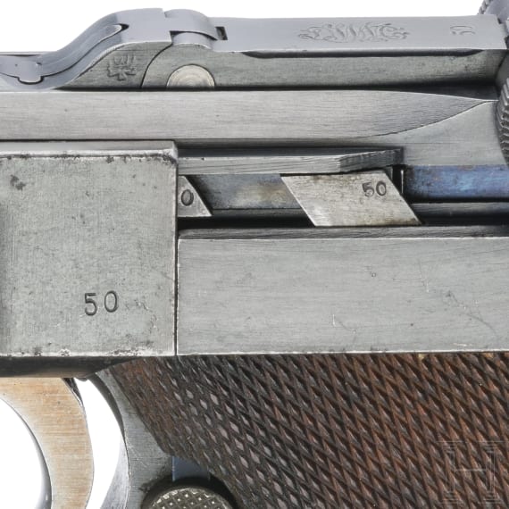 A Luger pistol by DWM, 1916, sniper group of a machine gun company