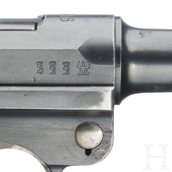 A Luger pistol by DWM, 1916, machine-gun snipers