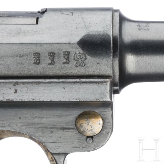 A Luger pistol by DWM, 1917, with holster