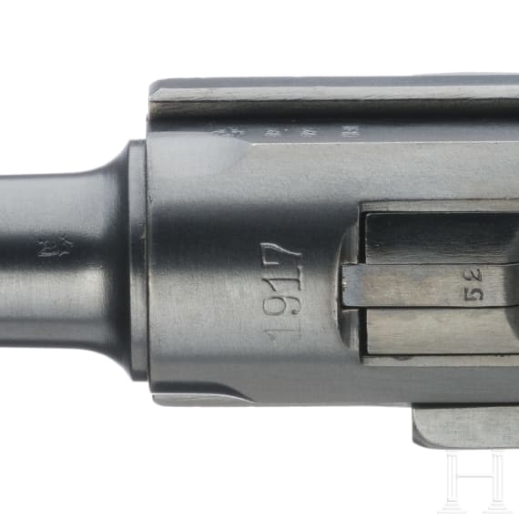 A Luger pistol by DWM, 1917, with holster