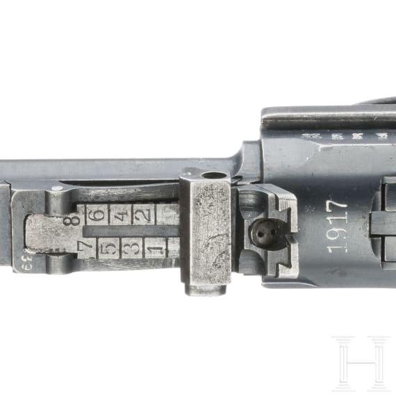 An Artillery Luger by DWM, 1917, with holster