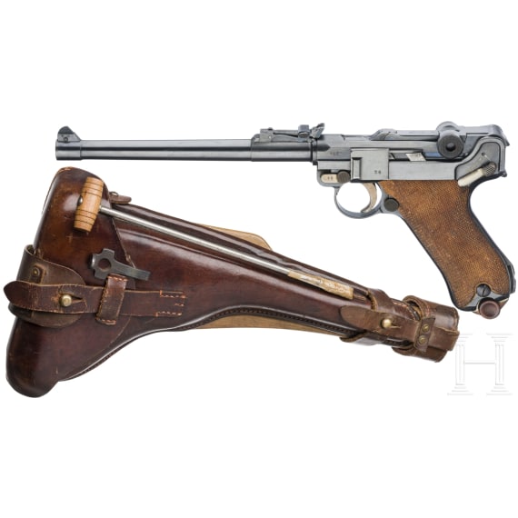 An Artillery Luger by DWM, 1917, with holster and shoulder stock